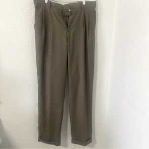 Croft & Barrow Mens Chino Pants Beige Pockets Flat Front Zipper 36X34